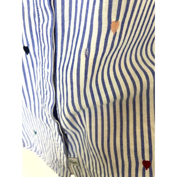 Rails Button Down Womens M Striped with little hearts‎ preppy minimal - AS IS - Picture 9 of 9